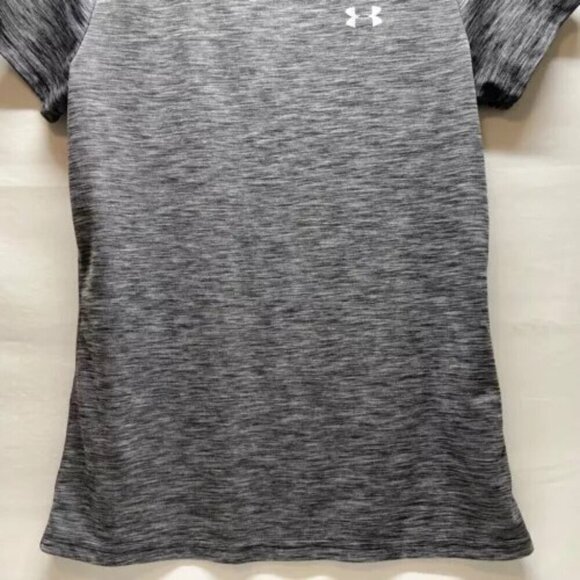Under Armour UA Ladies Small Velocity Twist Tech Tee Black Heather Crewneck EUC - Picture 3 of 14